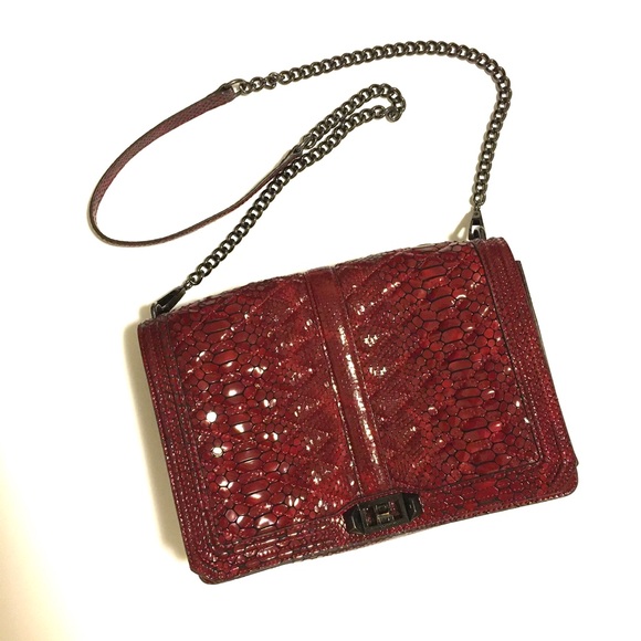 Rebecca Minkoff Bordeaux Croc Jumbo Crossbody - Picture 1 of 9